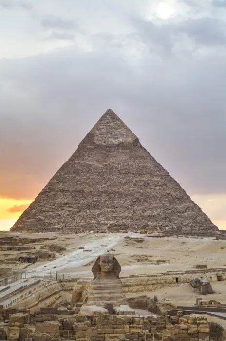 Framed Print : Sunset Print of the Pyramid of Chephren and the Great Sphinx Framed Print : Sunset Print of the Pyramid of Chephren and the Great Sphinx