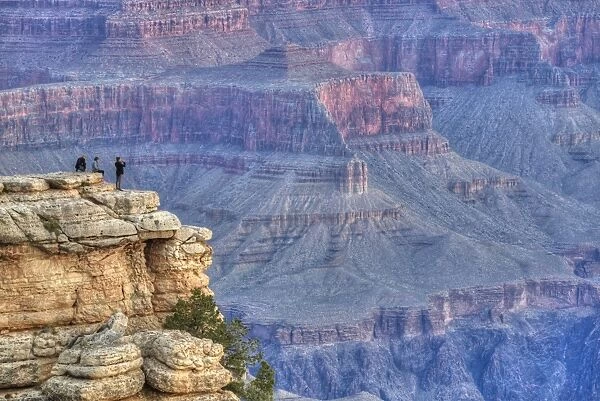 Tourists at Mather Point, early morning, South Rim, Grand Canyon National Park, UNESCO