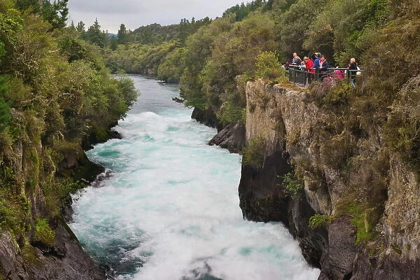 Tourists visiting Huka Falls, Taupo, Waikato Region, North Island, New Zealand, Pacific