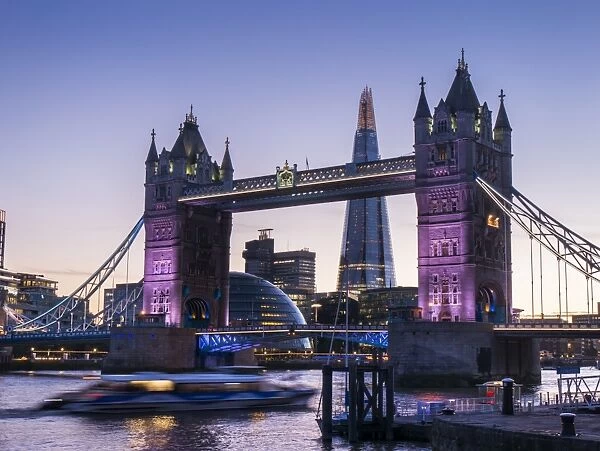 Tower Bridge, Shard and City Hall, London, England, United Kingdom, Europe