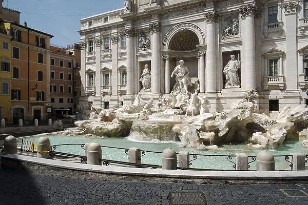 Trevi Fountain, deserted due to the 2020 Covid-19 lockdown restrictions, Rome, Lazio