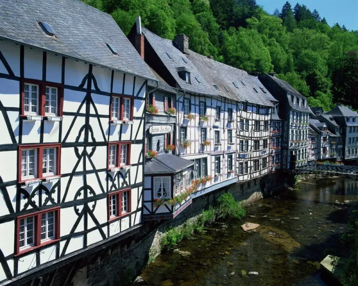 Framed Print : Typical half-timbered building Print, Monchau, Germany Framed Print : Typical half-timbered building Print, Monchau, Germany