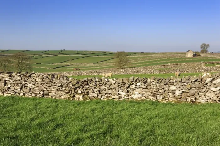 Framed Print : Typical Spring Landscape Print of Barn and Hills