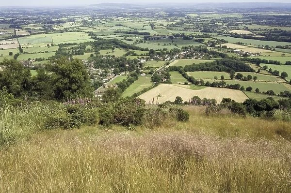 The Vale of Evesham from the main ridge of the Malvern Hills, Worcestershire