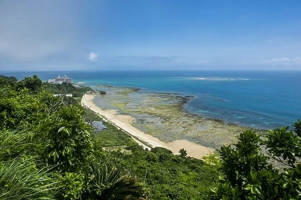 View over the beach of the sacred site of Sefa Utaki, UNESCO World Heritage Site