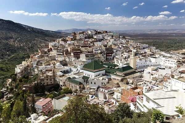 View of the holy town of Moulay Idris, near Meknes, Morocco, North Africa, Africa