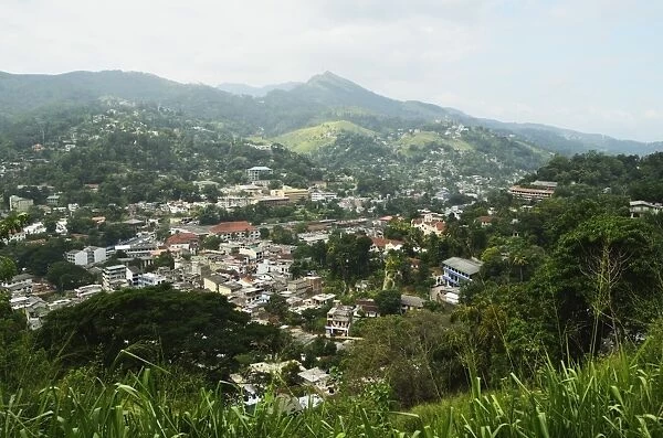 View of Kandy from lookout, Kandy, Sri Lanka, Asia