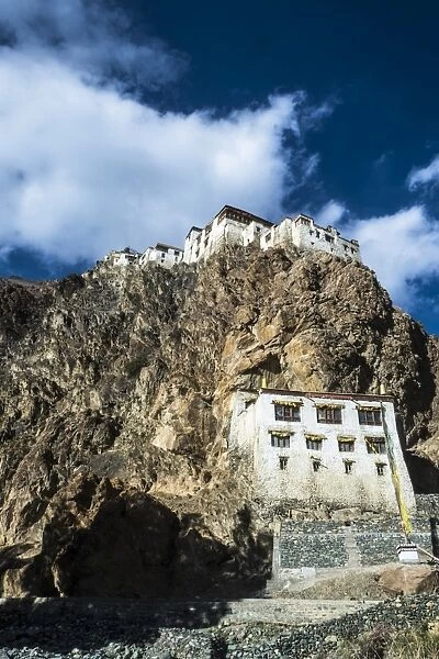 View of Kharsha Monastery from uphill walkway to Kachod Drub Ling Nunnery, Zanskar