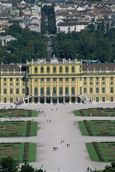 View of palace from Gloriette, Schonbrunn Palace, UNESCO World Heritage Site