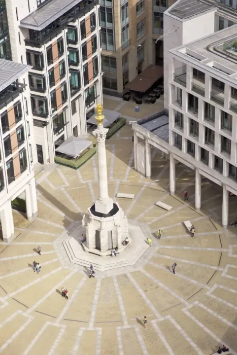 Framed Print : Print of Paternoster Square and Column from the Golden Gallery