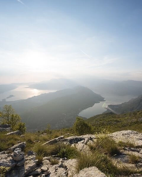 Views over Bay of Kotor, UNESCO World Heritage Site, from Lovcen National Park, Montenegro