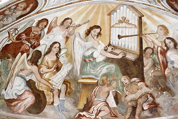 Wall painting in Santa Maria of the Grottella sanctuary, Cupertino, Lecce, Apulia, Italy