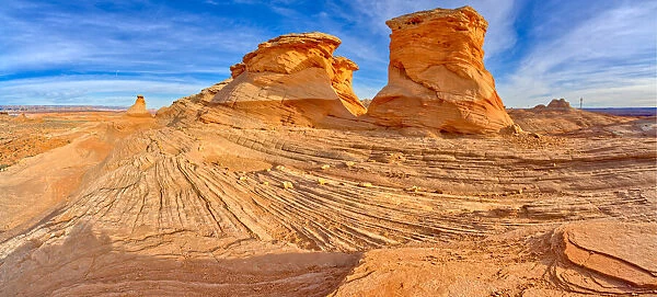 Wavy sandstone formation called Beehive Rock in Glen Canyon Recreation Area