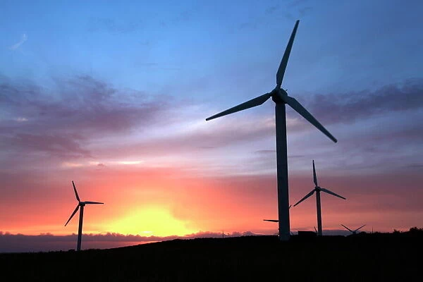 Wind turbines on Bodmin Moor, near Bodmin, Cornwall, England, United Kingdom, Europe