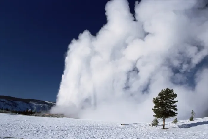 Framed Print : Old Faithful Winter Print Framed Print : Old Faithful Winter Print