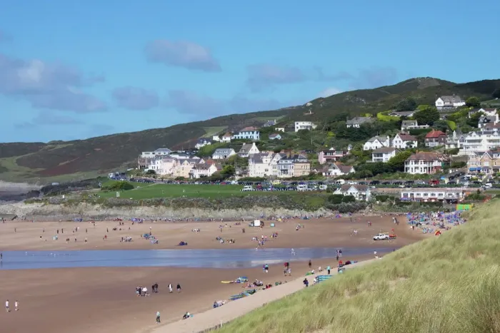 Framed Print : Woolacombe Beach Print, Devon Coastline Framed Print : Woolacombe Beach Print, Devon Coastline