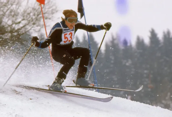 Framed Print : US Bill Taylor Skiing Print Framed Print : US Bill Taylor Skiing Print