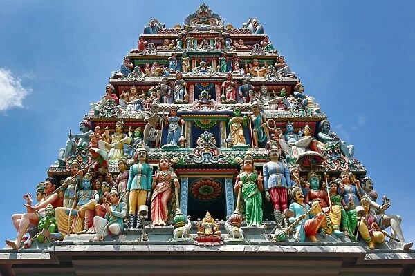 Decorations on the doorway of Sri Mariamman Hindu Temple, Singapore, Republic of