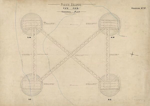 Forth Bridge. Fife Pier General Plan