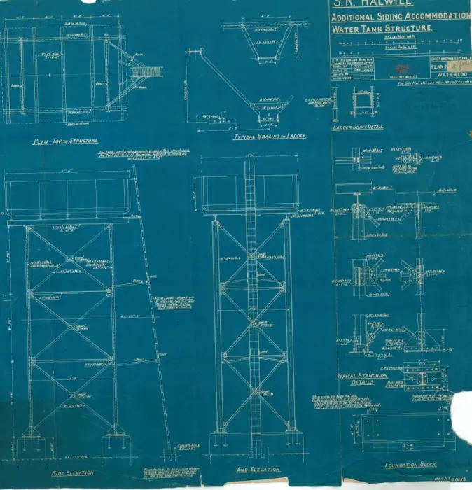 Framed Print : Halwill Junction Print: Water Tank Structure Plan Framed Print : Halwill Junction Print: Water Tank Structure Plan