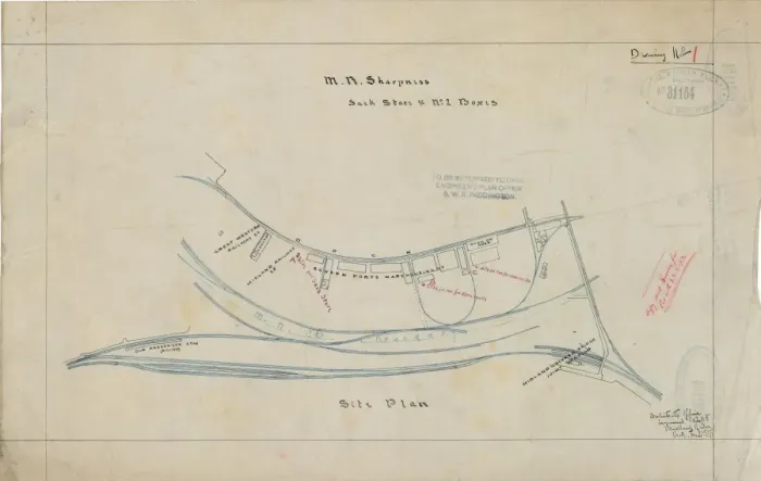 Framed Print : M. R Sharpness Site Plan Print 1893