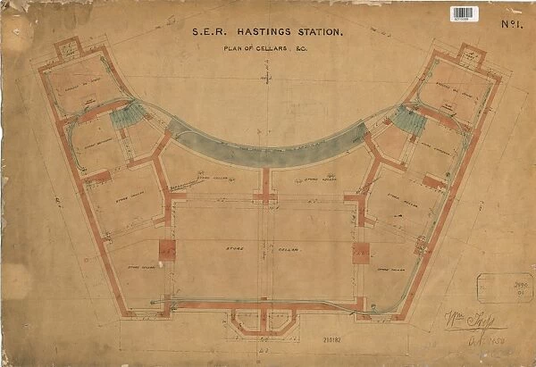 S. E. R Hastings Station - Plan of Cellars [1850]