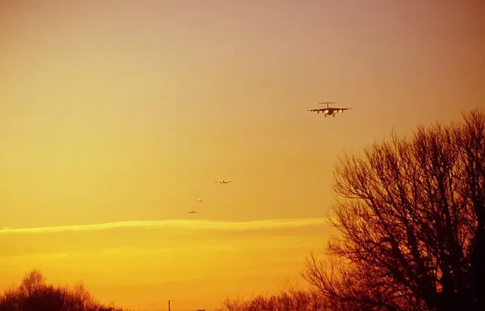 Framed Print : Ari 4 planes at LHR sunset in Print Framed Print : Ari 4 planes at LHR sunset in Print