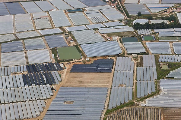 Aerial view of polytunnels Huelva Province, Spain