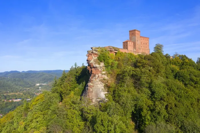 Framed Print : Aerial View of Trifels Castle Print, Germany Framed Print : Aerial View of Trifels Castle Print, Germany