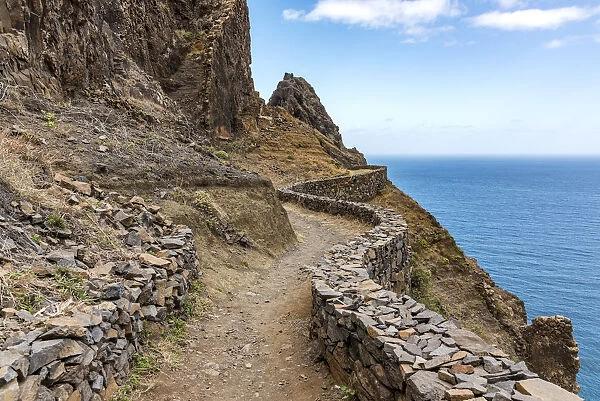 africa, Cape Verde, Santo Antao. The coastal path near the village of Fontainhas