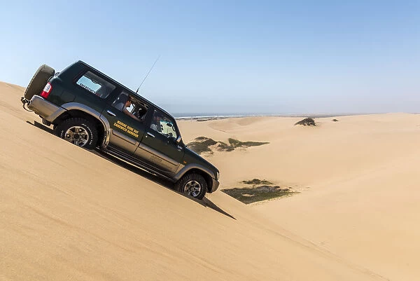 Africa, Namibia, Walvis Bay. Jeep safari on a dune