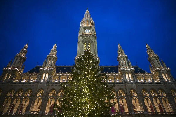Austria, Vienna, Rathaus, Town Hall, Christmastime