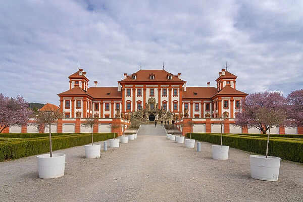 Baroque Troja Chateau in spring, Prague, Bohemia, Czech Republic