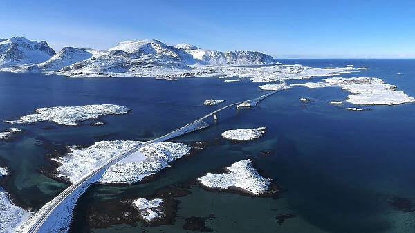 Bridge between Ramberg and Fredvang, Nordland, Lofoten Island, Norway