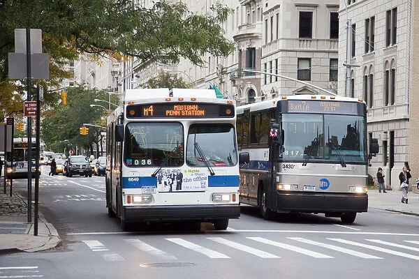 Buses on Madison Avenue, Manhattan, New York City, USA