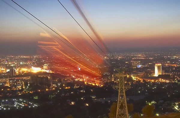 Cable car descending towards Almaty, Almaty, Kazakhstan