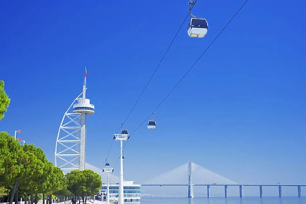 Cable-car at Park of Nations, Lisbon, Portugal, Europe