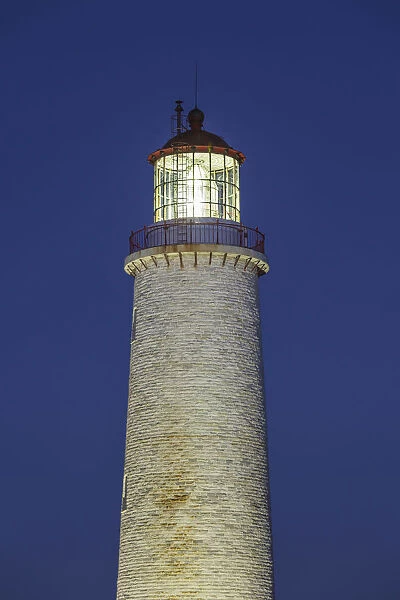 Canada, Quebec, Gaspe Peninsula, Cap-des-Rosiers, Cap-des-Rosiers Lighthouse, dusk