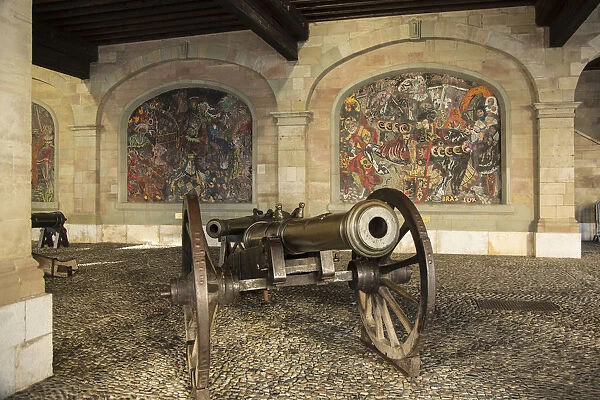 Cannons outside the Town Hall, Old Town, Geneva, Switzerland