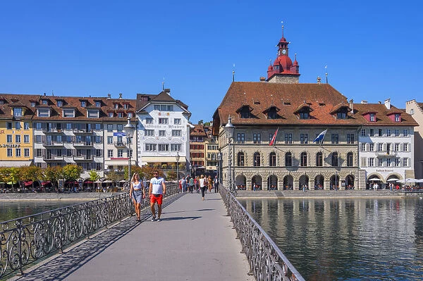 City hall bridge at Lucerne, canton Lucerne, Switzerland