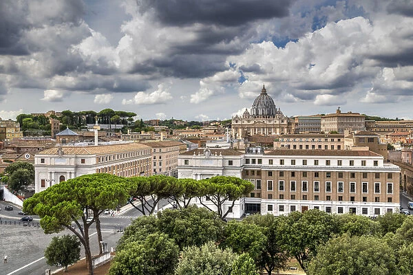 City skyline with St. Peters Basilica, Rome, Lazio, Italy