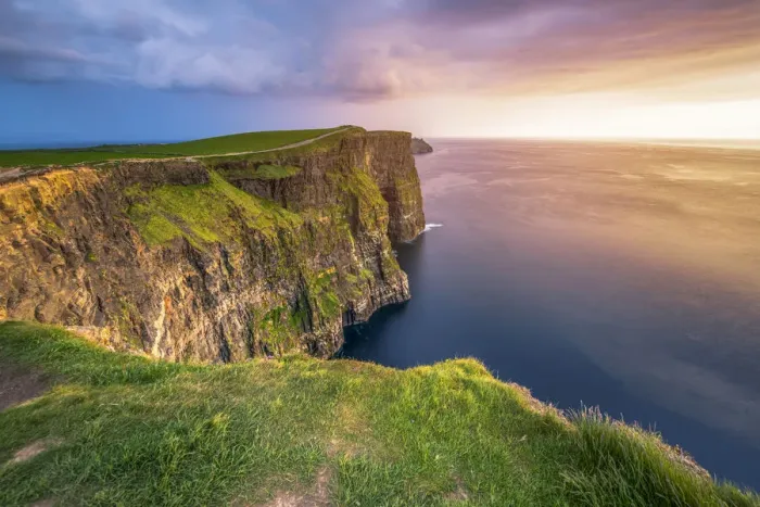 Framed Print : Print of Sunset over Cliffs of Moher Framed Print : Print of Sunset over Cliffs of Moher