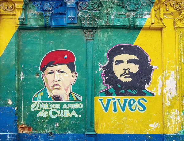 Communist mural painting, La Habana Vieja, Havana, La Habana Province, Cuba