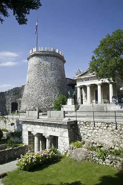 Croatia, Kvarner Region, Rijeka, Trsat Castle  /  13th century fort interior courtyard