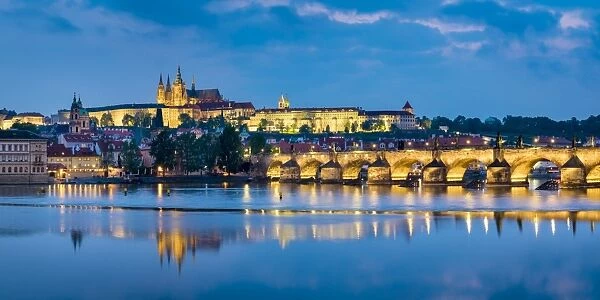 Czech Republic, Prague, Stare Mesto (Old Town). Charles Bridge and Prague Castle