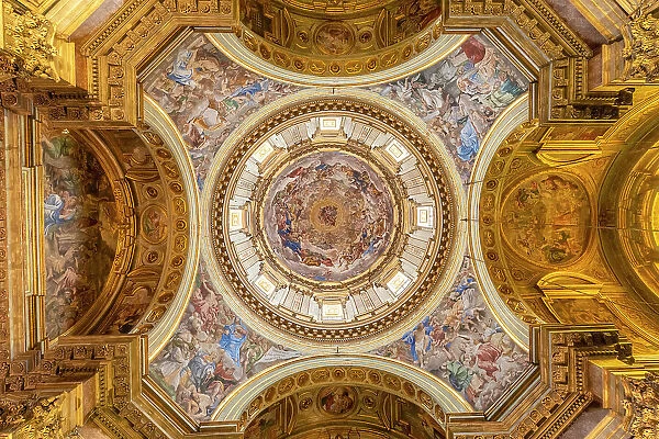 Dome of the Royal Chapel of the Treasure of St. Januarius, Naples Cathedral, Naples, Campania, Italy