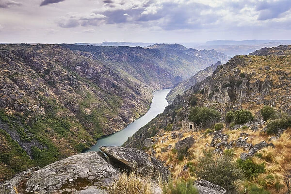 The Douro river cliffs that make the border with Spain. Spain in on the left side