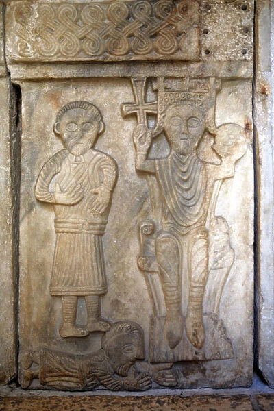 Early medieval slab in the Temple of Diocletian palace, Split, Split-Dalmatia county