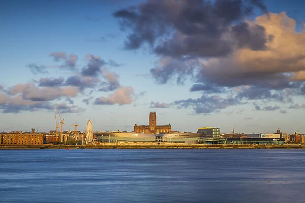 England, Merseyside, Liverpool, View of Eco Arena and Liverpool Cathedral