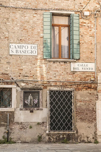 Facade of old building, Dorsoduro, Venice, Italy
